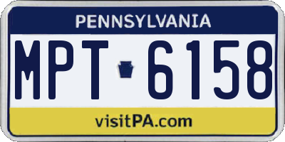 PA license plate MPT6158