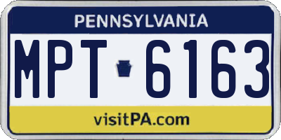 PA license plate MPT6163