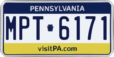 PA license plate MPT6171