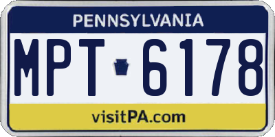 PA license plate MPT6178
