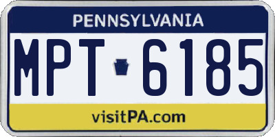 PA license plate MPT6185