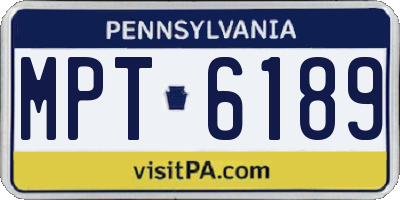 PA license plate MPT6189