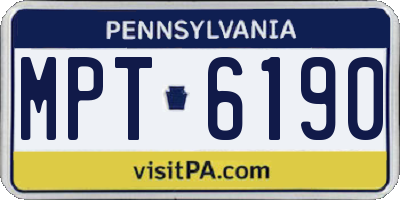 PA license plate MPT6190