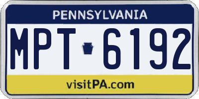 PA license plate MPT6192
