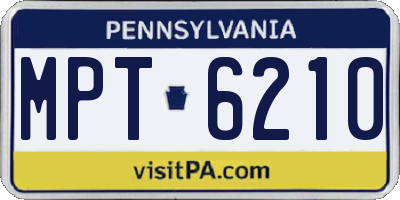 PA license plate MPT6210