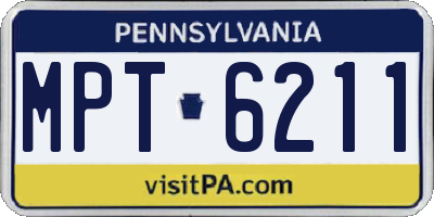 PA license plate MPT6211