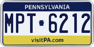 PA license plate MPT6212