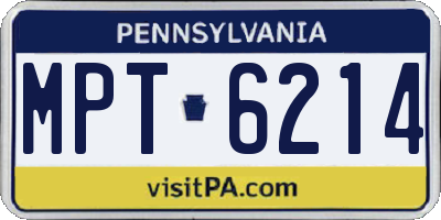PA license plate MPT6214