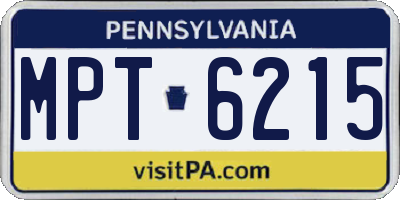 PA license plate MPT6215