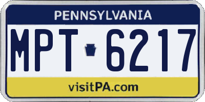 PA license plate MPT6217