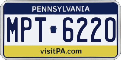 PA license plate MPT6220