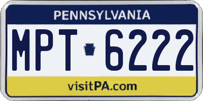 PA license plate MPT6222