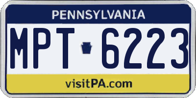PA license plate MPT6223