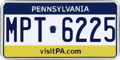 PA license plate MPT6225