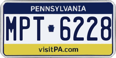 PA license plate MPT6228
