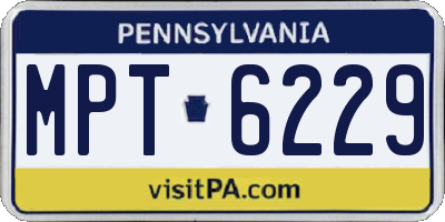 PA license plate MPT6229