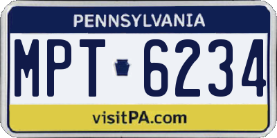 PA license plate MPT6234