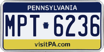 PA license plate MPT6236