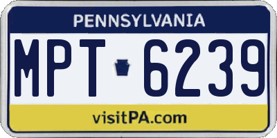 PA license plate MPT6239