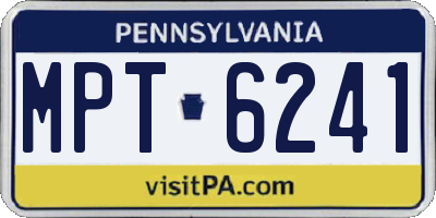 PA license plate MPT6241