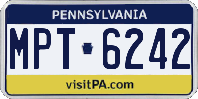PA license plate MPT6242