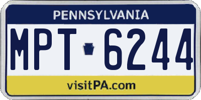 PA license plate MPT6244