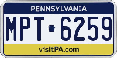 PA license plate MPT6259