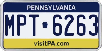 PA license plate MPT6263