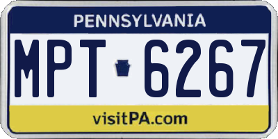 PA license plate MPT6267
