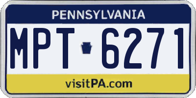PA license plate MPT6271