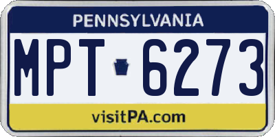 PA license plate MPT6273