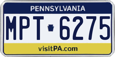 PA license plate MPT6275