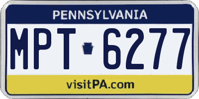 PA license plate MPT6277