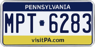 PA license plate MPT6283