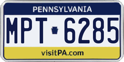 PA license plate MPT6285