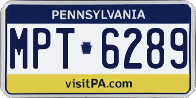 PA license plate MPT6289