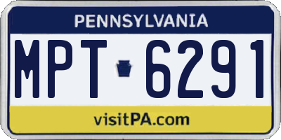 PA license plate MPT6291