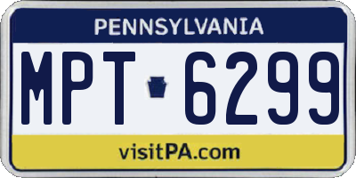 PA license plate MPT6299