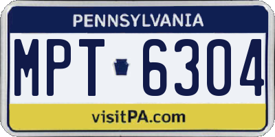 PA license plate MPT6304