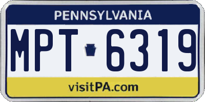 PA license plate MPT6319