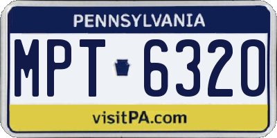 PA license plate MPT6320