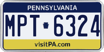 PA license plate MPT6324