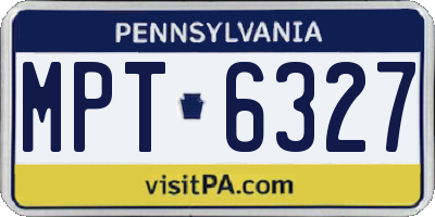 PA license plate MPT6327