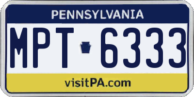 PA license plate MPT6333
