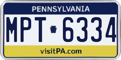PA license plate MPT6334