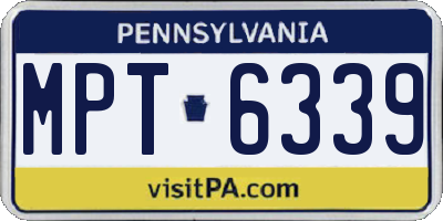 PA license plate MPT6339