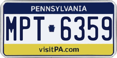 PA license plate MPT6359