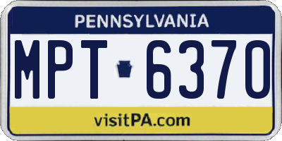 PA license plate MPT6370