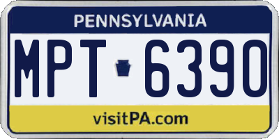 PA license plate MPT6390