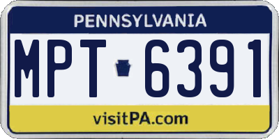 PA license plate MPT6391